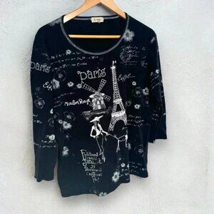 Paris vintage y2k graphic tee shirt grunge XL